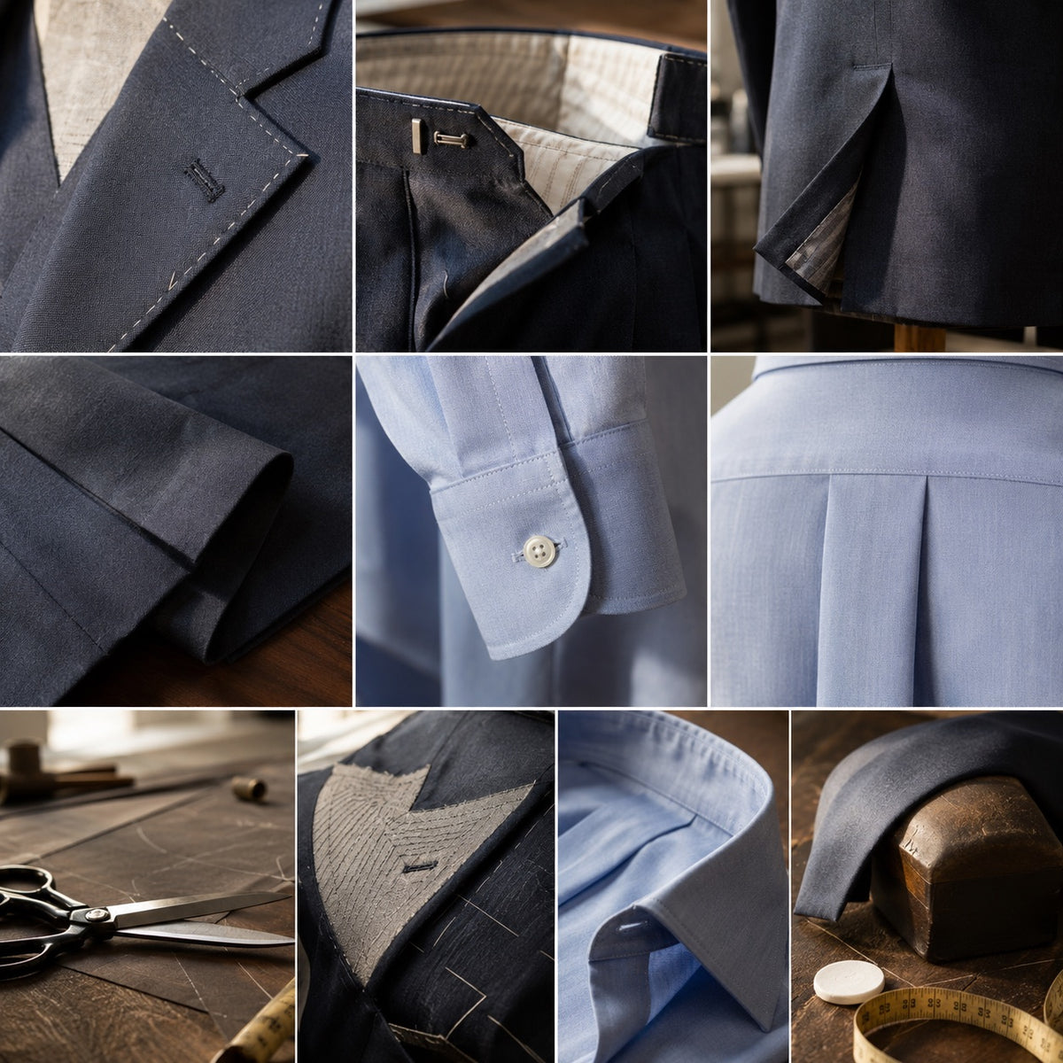 Pimlico classic-collar tailored shirt — Tailored Shirts by CROWN TAILORING. close detail of the fabric and finish.