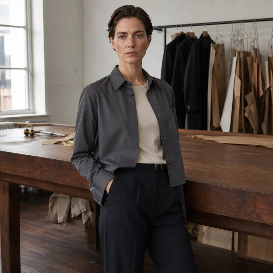 Pimlico classic-collar tailored shirt — Tailored Shirts by CROWN TAILORING. shown worn.