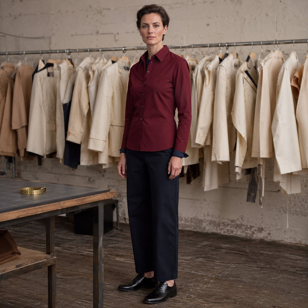 Fitzrovia classic-collar tailored shirt — Tailored Shirts by CROWN TAILORING. shown worn.