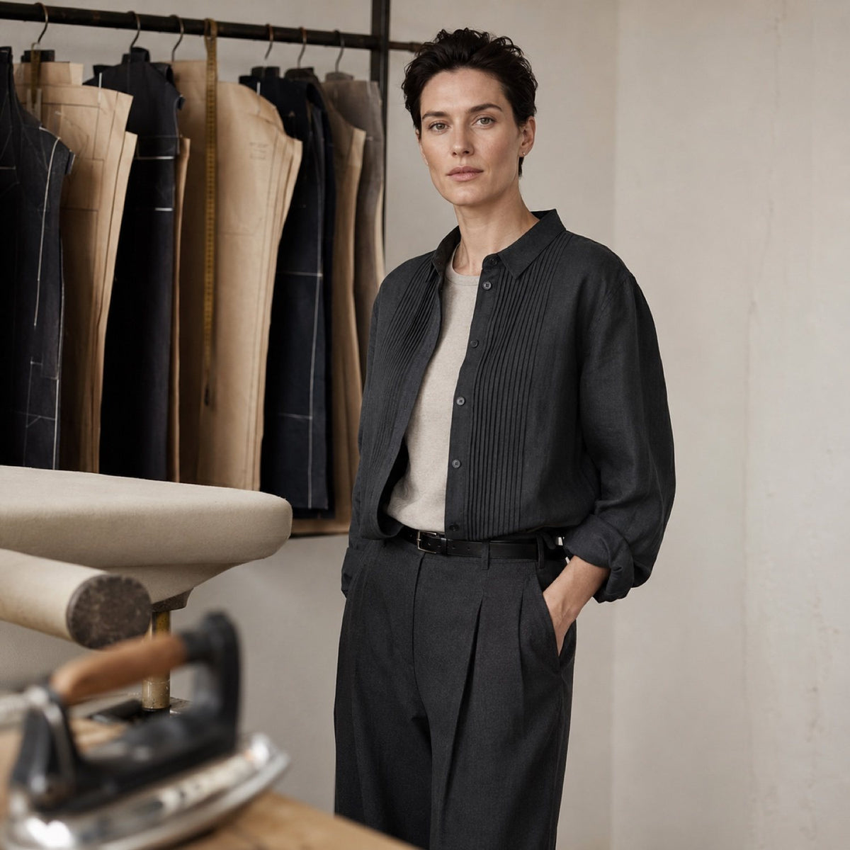 Severn pleated-bib evening shirt — Tailored Shirts by CROWN TAILORING. shown worn.
