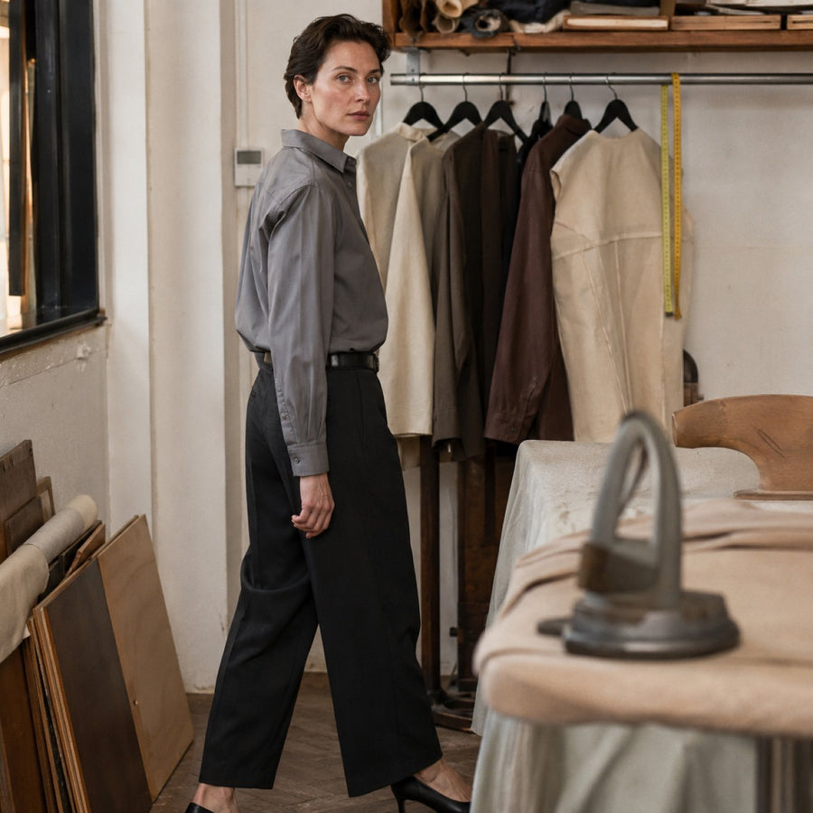 Clerkenwell classic-collar tailored shirt — Tailored Shirts by CROWN TAILORING. shown worn.