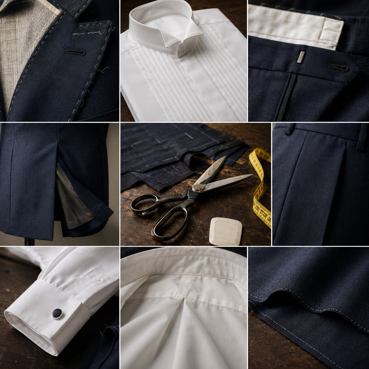 Pimlico pleated-bib evening shirt — Tailored Shirts by CROWN TAILORING. close detail of the fabric and finish.