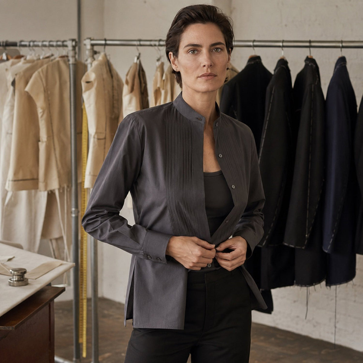 Fitzrovia pleated-bib evening shirt — Tailored Shirts by CROWN TAILORING. shown worn.