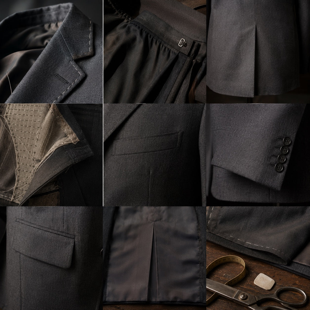 Severn single-breasted suit jacket — Suit Jackets by CROWN TAILORING. close detail of the fabric and finish.