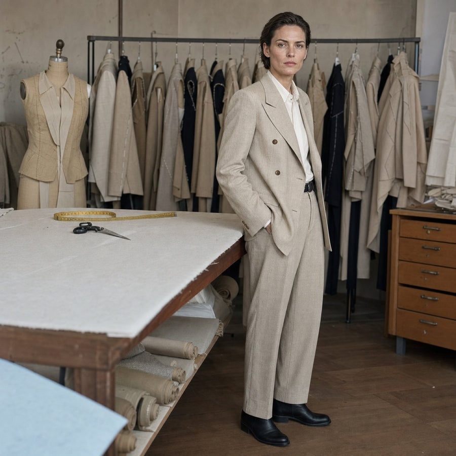 Bayswater double-breasted suit jacket — Suit Jackets by CROWN TAILORING. shown worn.