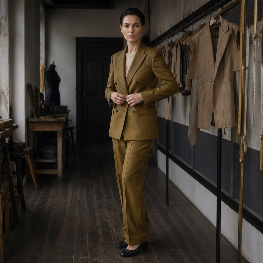 Doughty double-breasted suit jacket — Suit Jackets by CROWN TAILORING. shown worn.