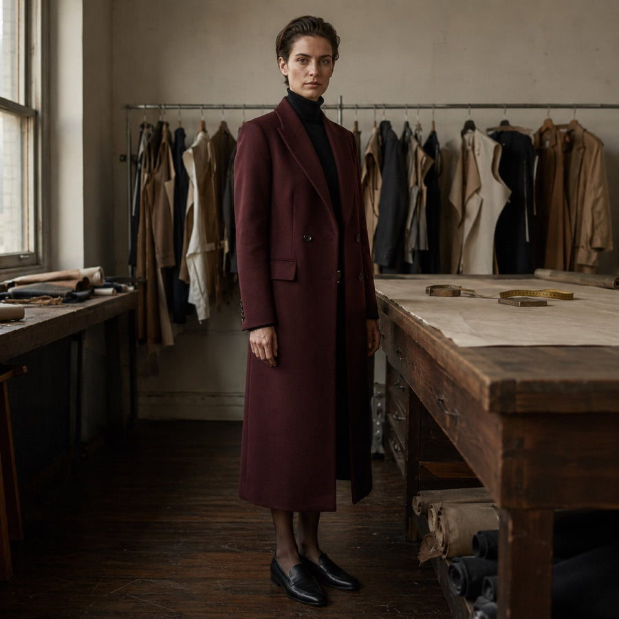 Holborn long-line tailored coat jacket — Suit Jackets by CROWN TAILORING. shown worn.