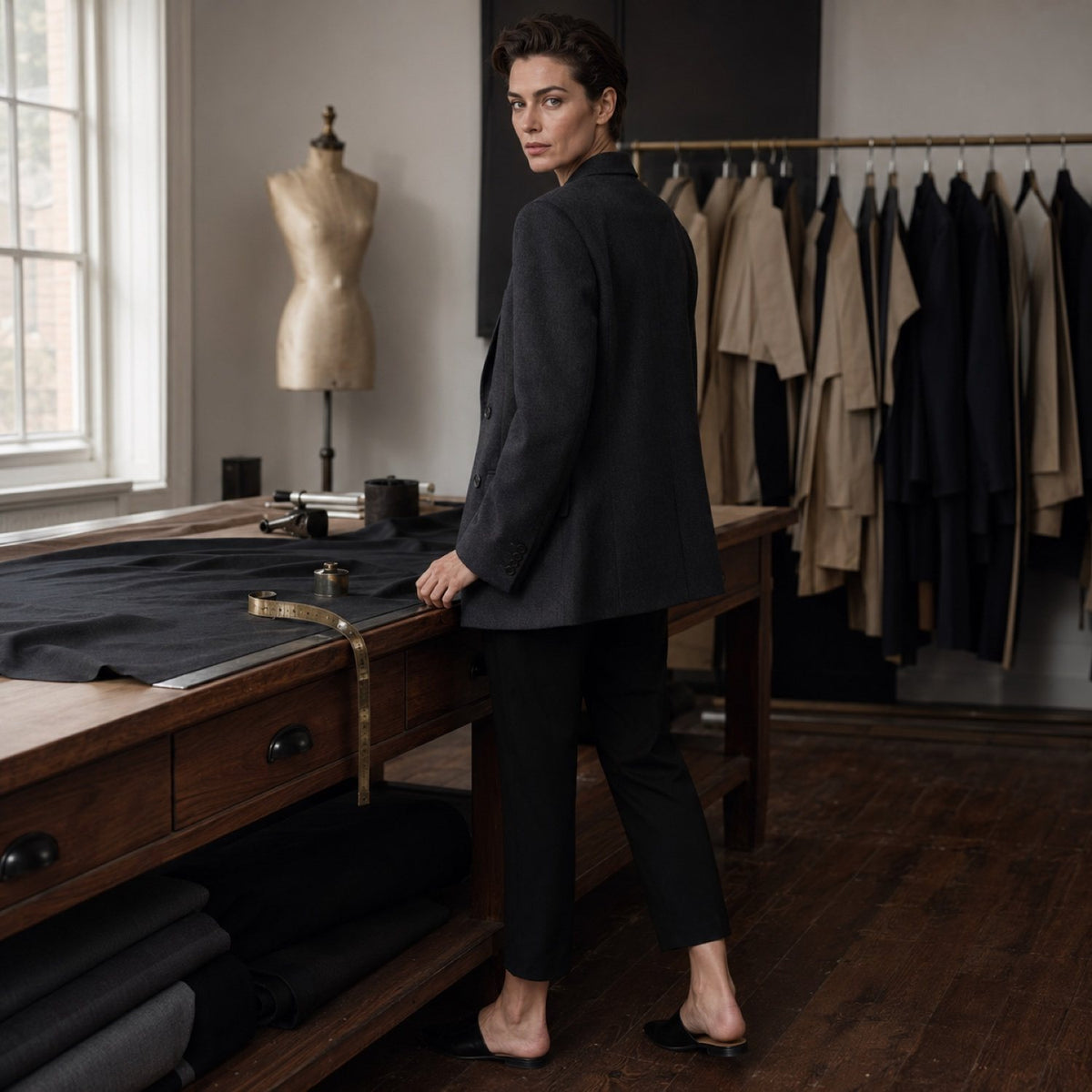 Belgravia double-breasted suit jacket — Suit Jackets by CROWN TAILORING. shown worn.