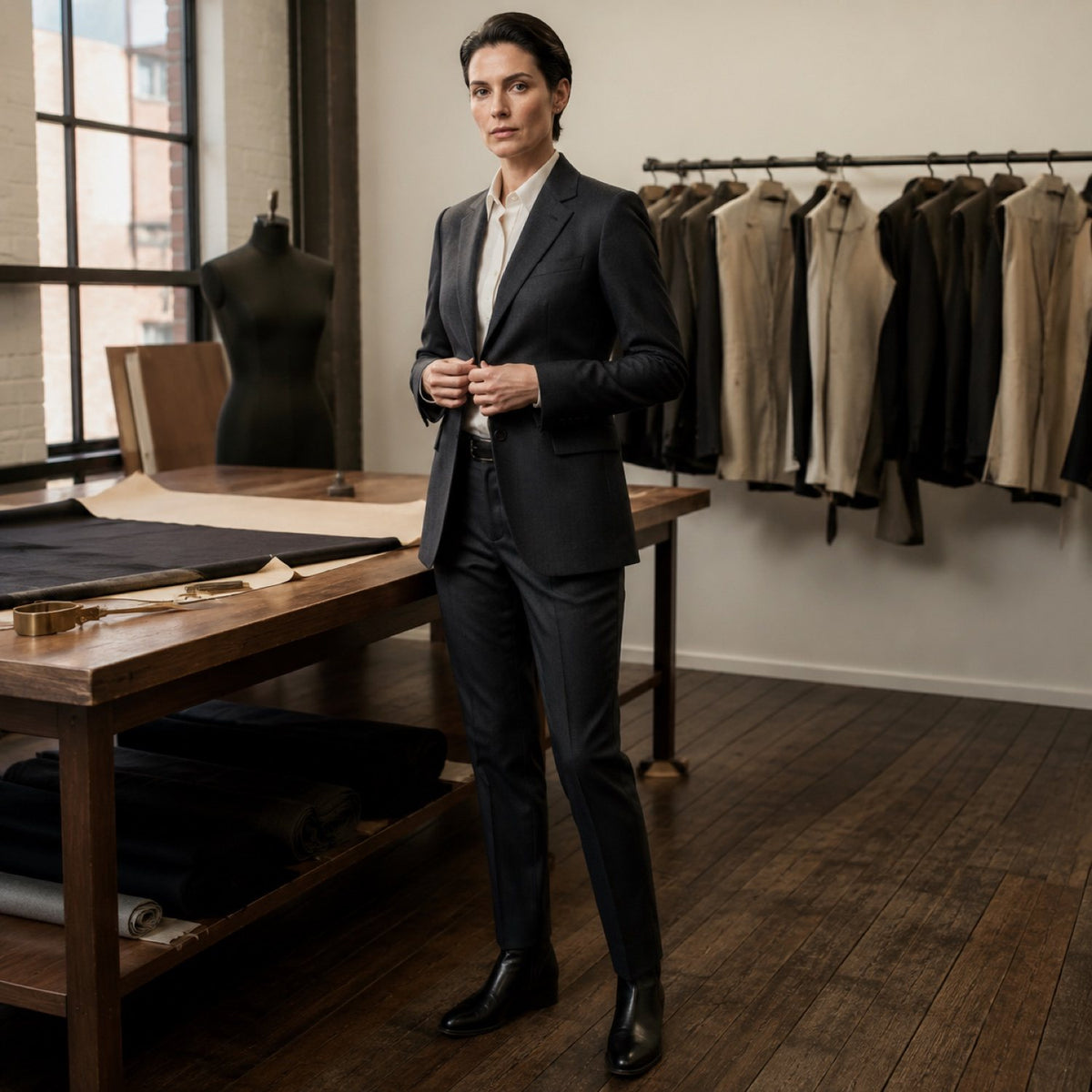 Cavendish single-breasted suit jacket — Suit Jackets by CROWN TAILORING. shown worn.