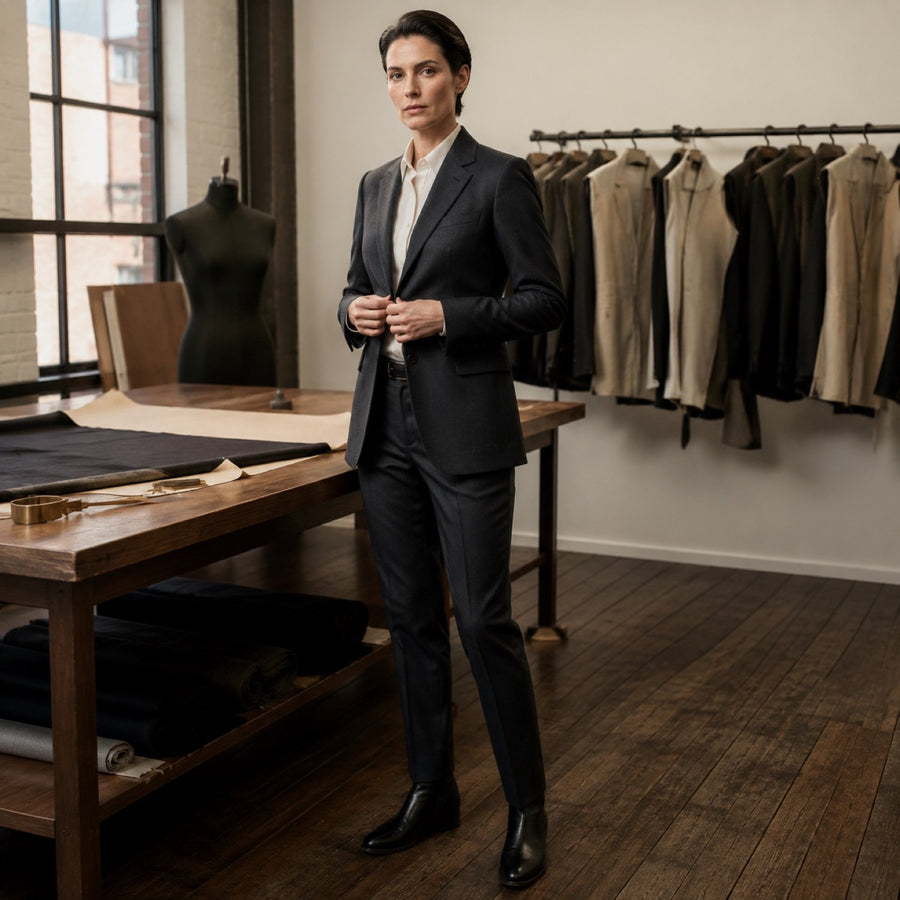 Cavendish single-breasted suit jacket — Suit Jackets by CROWN TAILORING. shown worn.