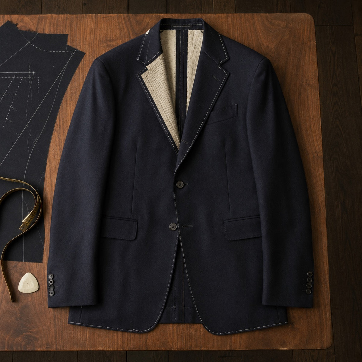 Ashdown single-breasted suit jacket — Suit Jackets by CROWN TAILORING. flat lay, front.
