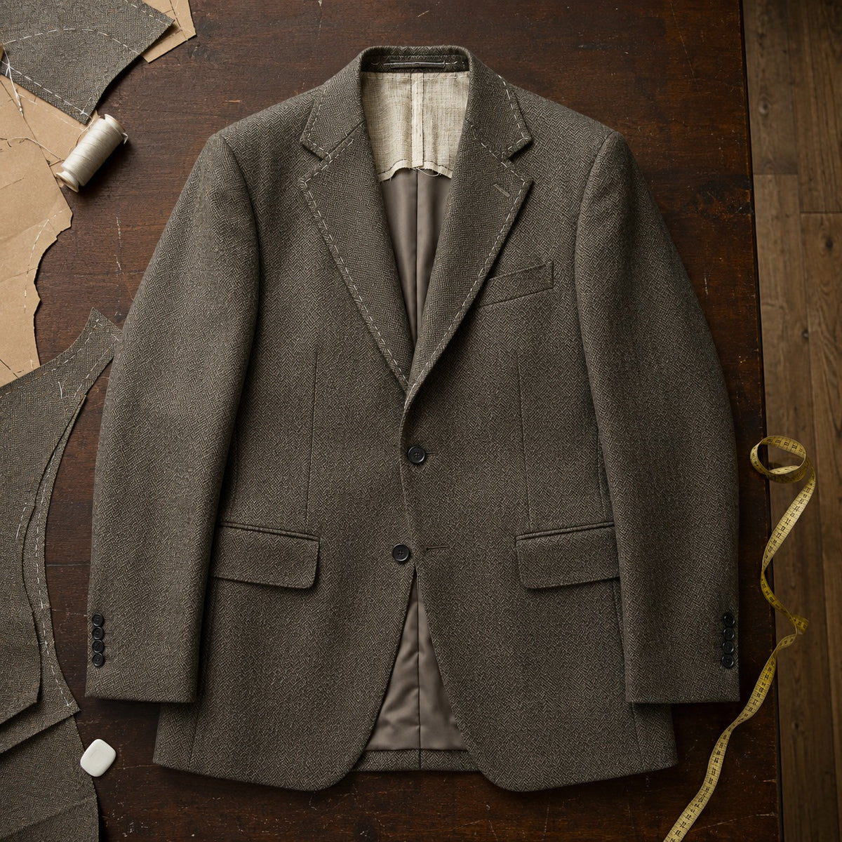 Holborn single-breasted suit jacket — Suit Jackets by CROWN TAILORING. flat lay, front.