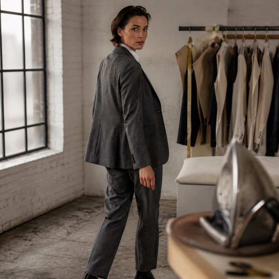 Fitzrovia single-breasted suit jacket — Suit Jackets by CROWN TAILORING. shown worn.