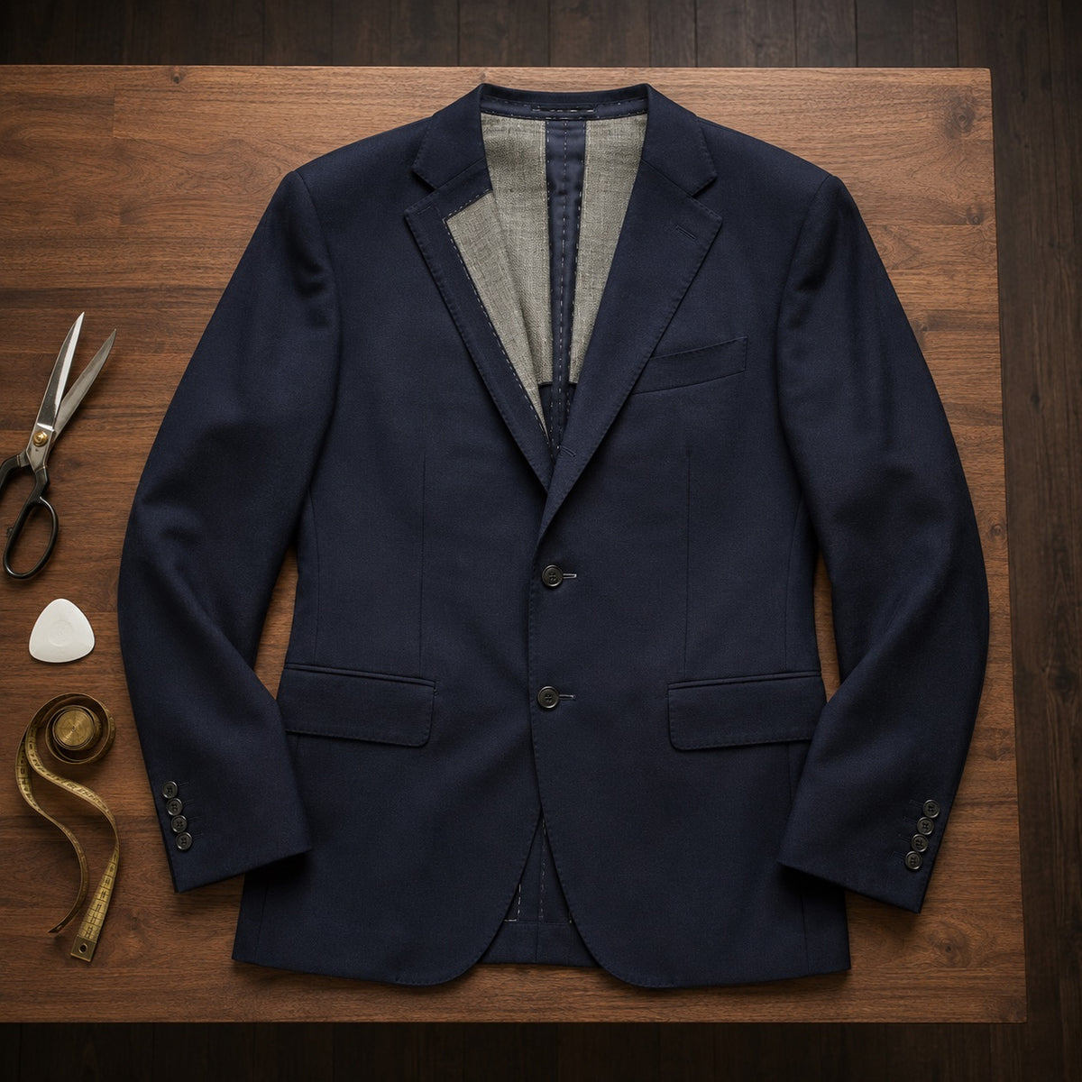 Bracken single-breasted suit jacket — Suit Jackets by CROWN TAILORING. flat lay, front.