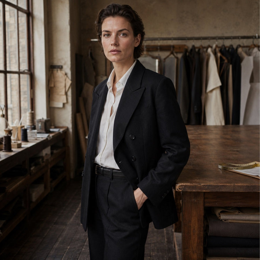 Severn double-breasted suit jacket — Suit Jackets by CROWN TAILORING. shown worn.