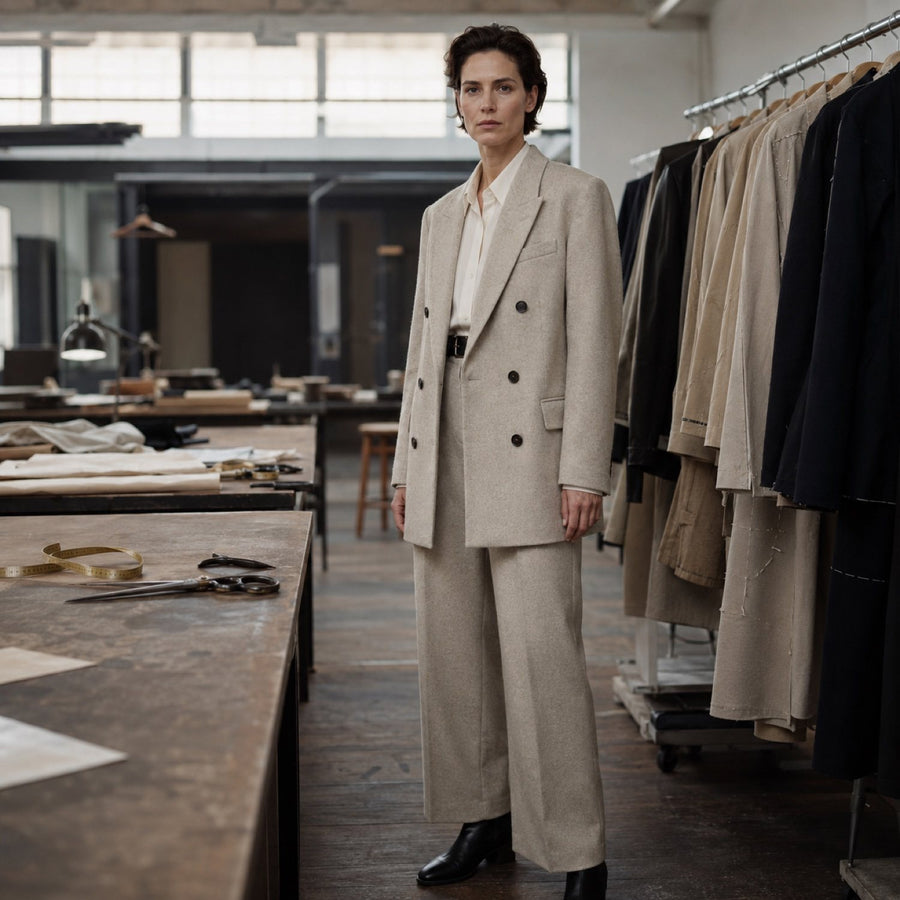 Marylebone double-breasted suit jacket — Suit Jackets by CROWN TAILORING. shown worn.