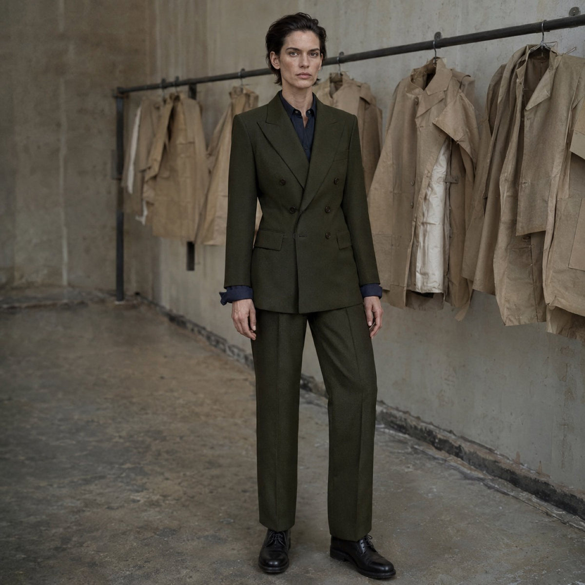 Cavendish double-breasted suit jacket — Suit Jackets by CROWN TAILORING. shown worn.