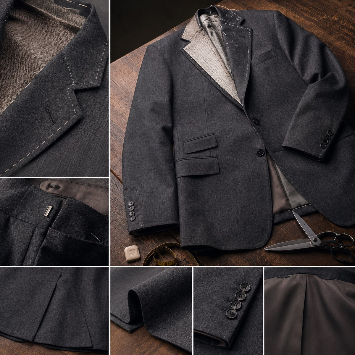 Bloomsbury single-breasted suit jacket — Suit Jackets by CROWN TAILORING. close detail of the fabric and finish.