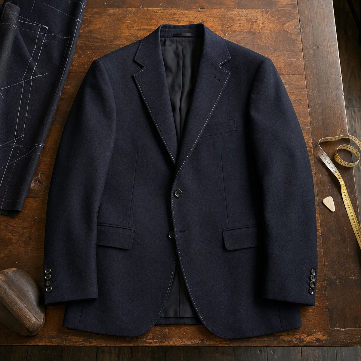 Bloomsbury single-breasted suit jacket — Suit Jackets by CROWN TAILORING. flat lay, front.