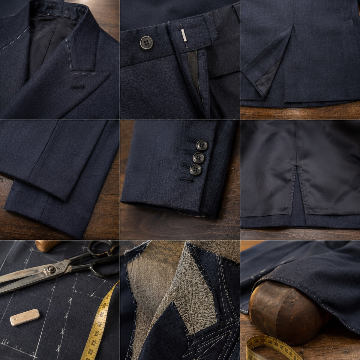 Pimlico double-breasted suit jacket — Suit Jackets by CROWN TAILORING. close detail of the fabric and finish.