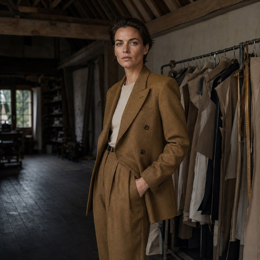 Pimlico double-breasted suit jacket — Suit Jackets by CROWN TAILORING. shown worn.
