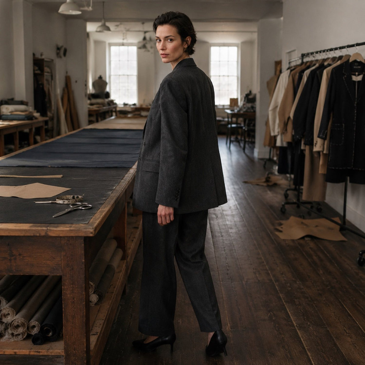 Dartmoor double-breasted suit jacket — Suit Jackets by CROWN TAILORING. shown worn.