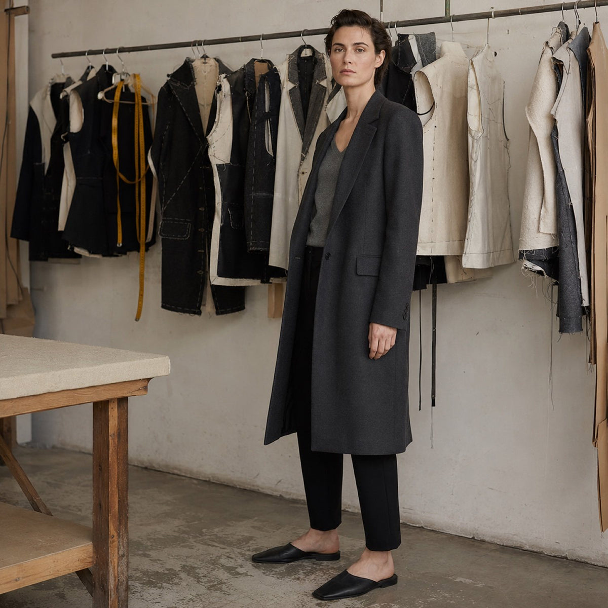Marylebone long-line tailored coat jacket — Suit Jackets by CROWN TAILORING. shown worn.