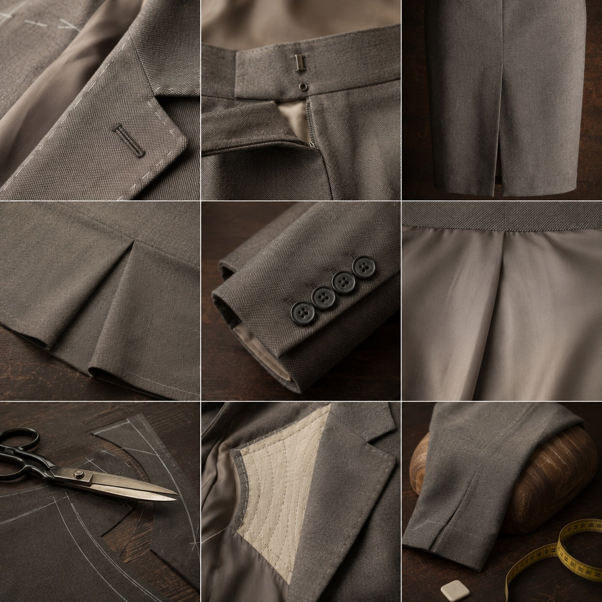 Fitzrovia pencil skirt — Tailored Skirts by CROWN TAILORING. close detail of the fabric and finish.