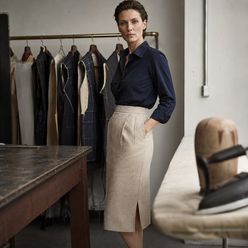 Fitzrovia pencil skirt — Tailored Skirts by CROWN TAILORING. shown worn.