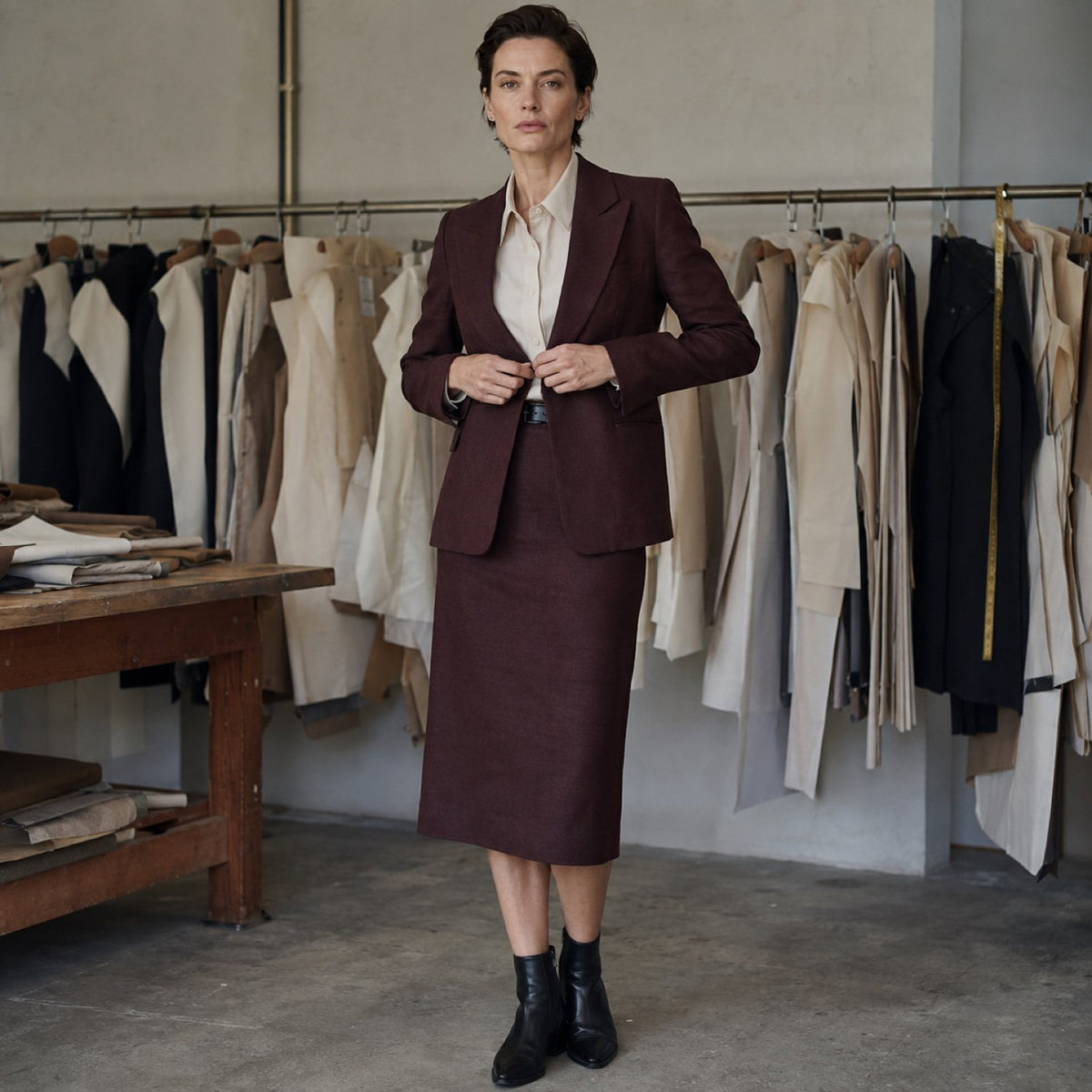 Bracken pencil skirt — Tailored Skirts by CROWN TAILORING. shown worn.
