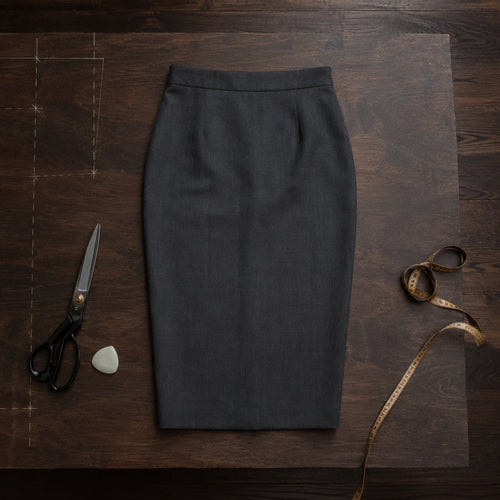 Chiltern pencil skirt — Tailored Skirts by CROWN TAILORING. flat lay, front.