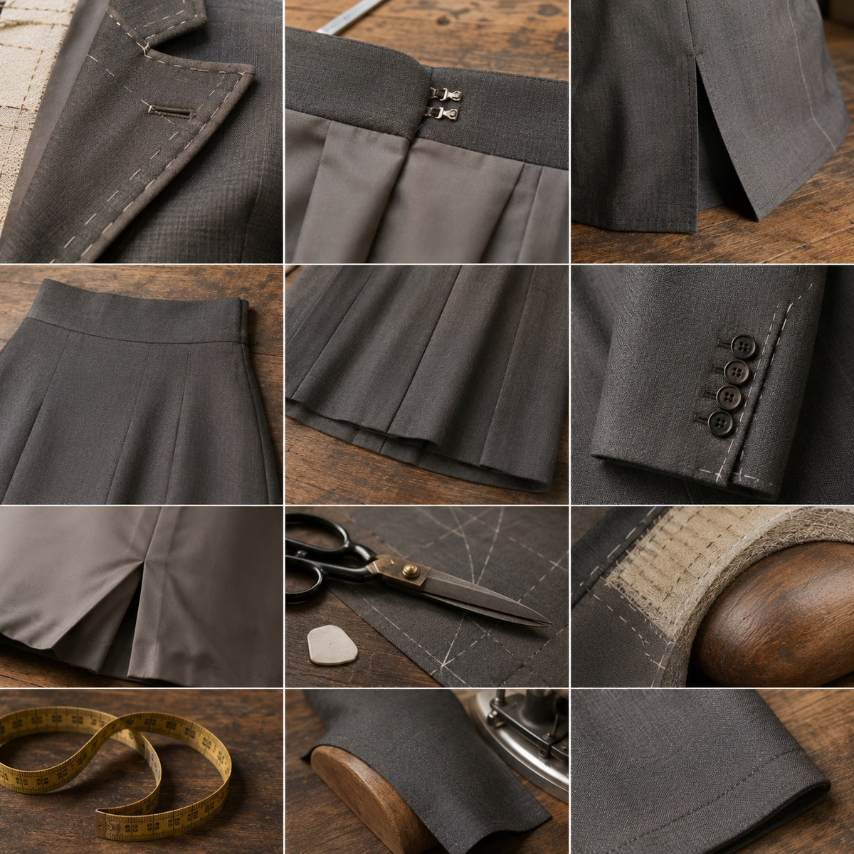 Sloe A-line midi skirt — Tailored Skirts by CROWN TAILORING. close detail of the fabric and finish.