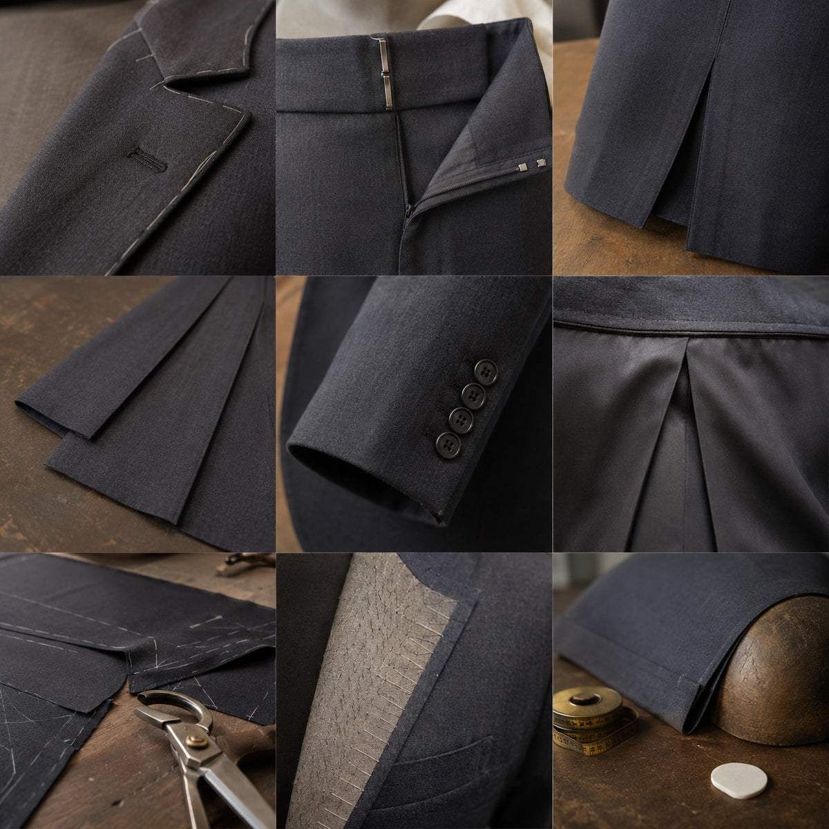 Clerkenwell pencil skirt — Tailored Skirts by CROWN TAILORING. close detail of the fabric and finish.