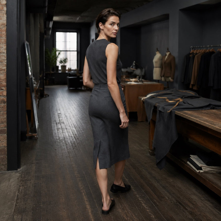 Marylebone pencil skirt — Tailored Skirts by CROWN TAILORING. shown worn.