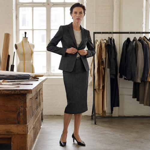Yarrow pencil skirt — Tailored Skirts by CROWN TAILORING. shown worn.