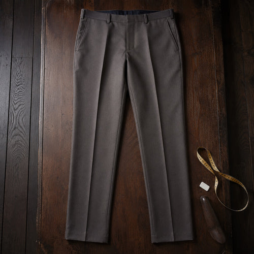 Dartmoor straight-leg tailored trousers — Tailored Trousers by CROWN TAILORING. flat lay, front.