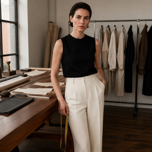 Bloomsbury straight-leg tailored trousers — Tailored Trousers by CROWN TAILORING. shown worn.