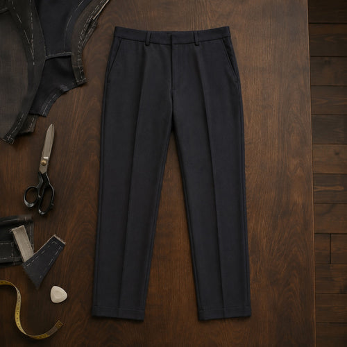 Sloe straight-leg tailored trousers — Tailored Trousers by CROWN TAILORING. flat lay, front.