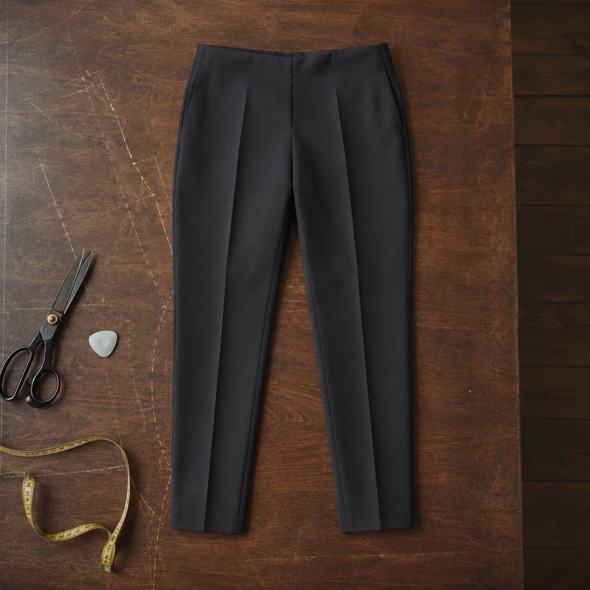 Yarrow cigarette-leg tailored trousers — Tailored Trousers by CROWN TAILORING. flat lay, front.