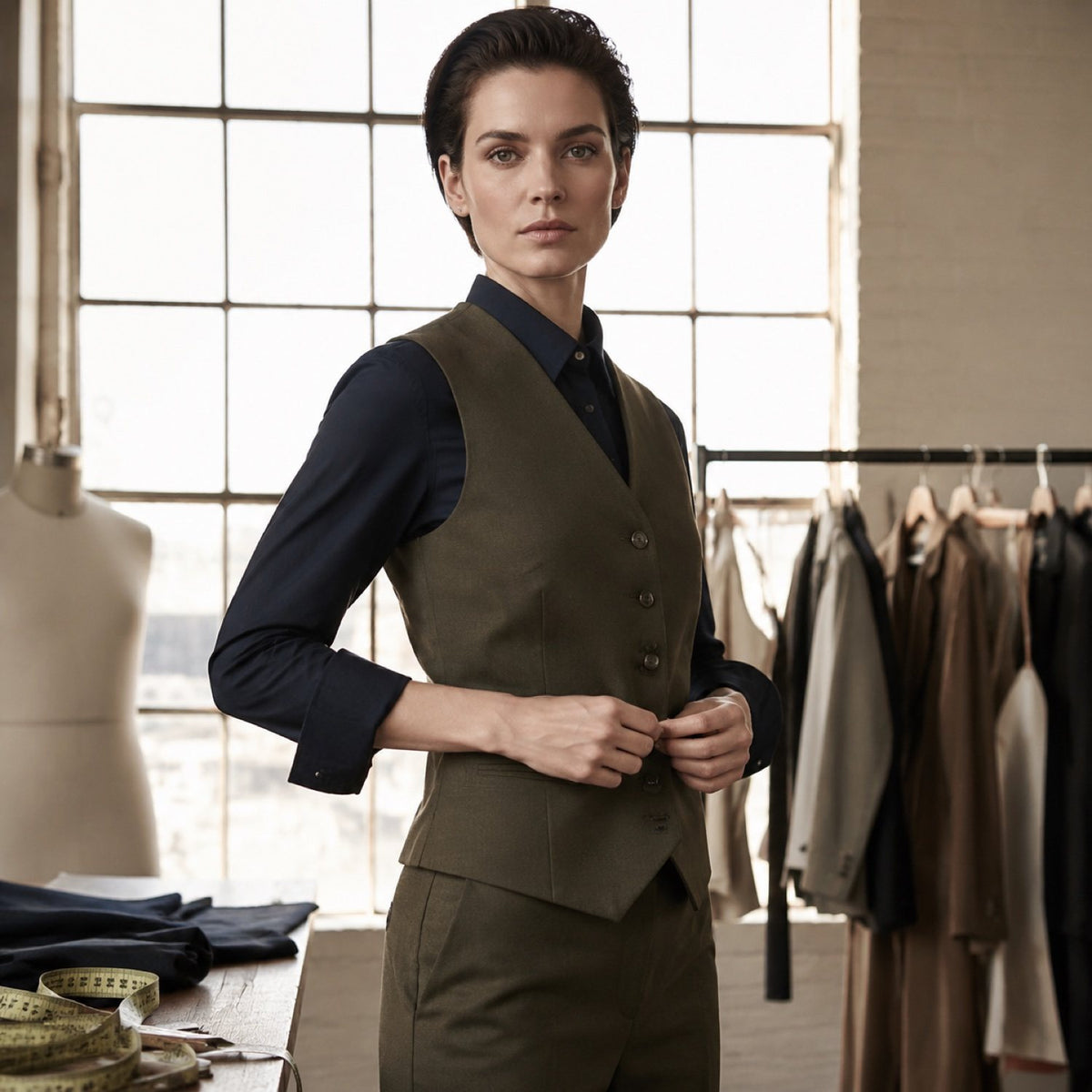 Bracken single-breasted waistcoat — Waistcoats by CROWN TAILORING. shown worn.