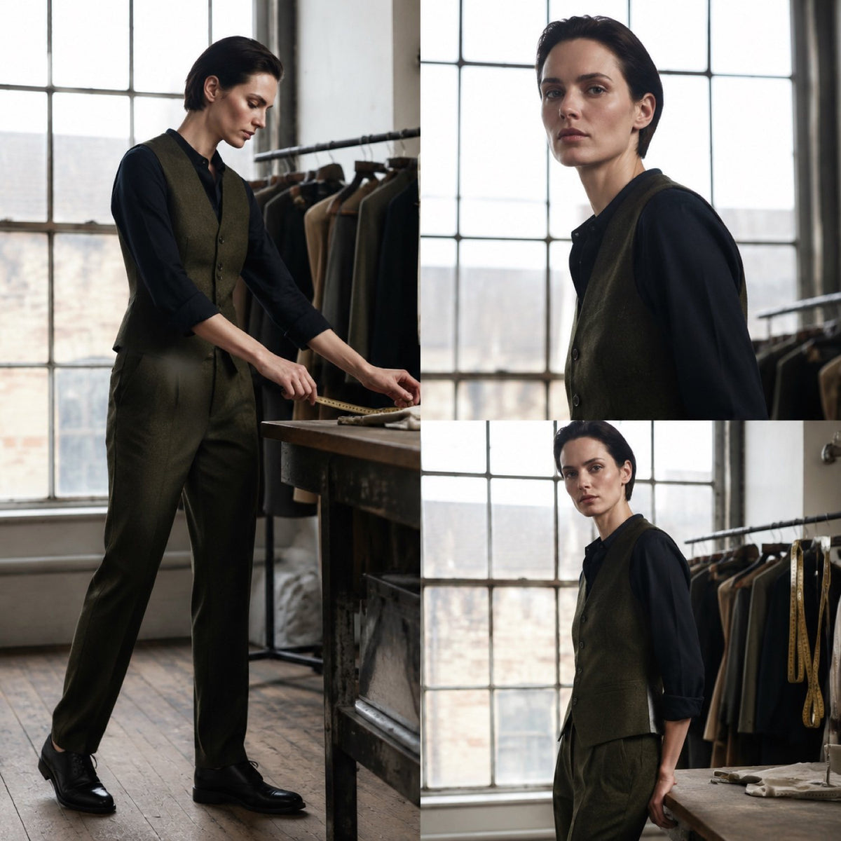 Bracken single-breasted waistcoat — Waistcoats by CROWN TAILORING. shown on the model from the side.