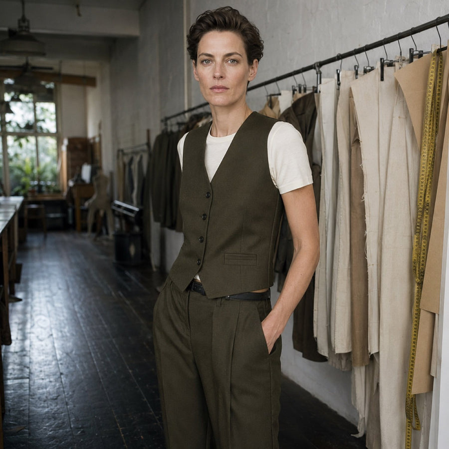 Fitzrovia single-breasted waistcoat — Waistcoats by CROWN TAILORING. shown worn.