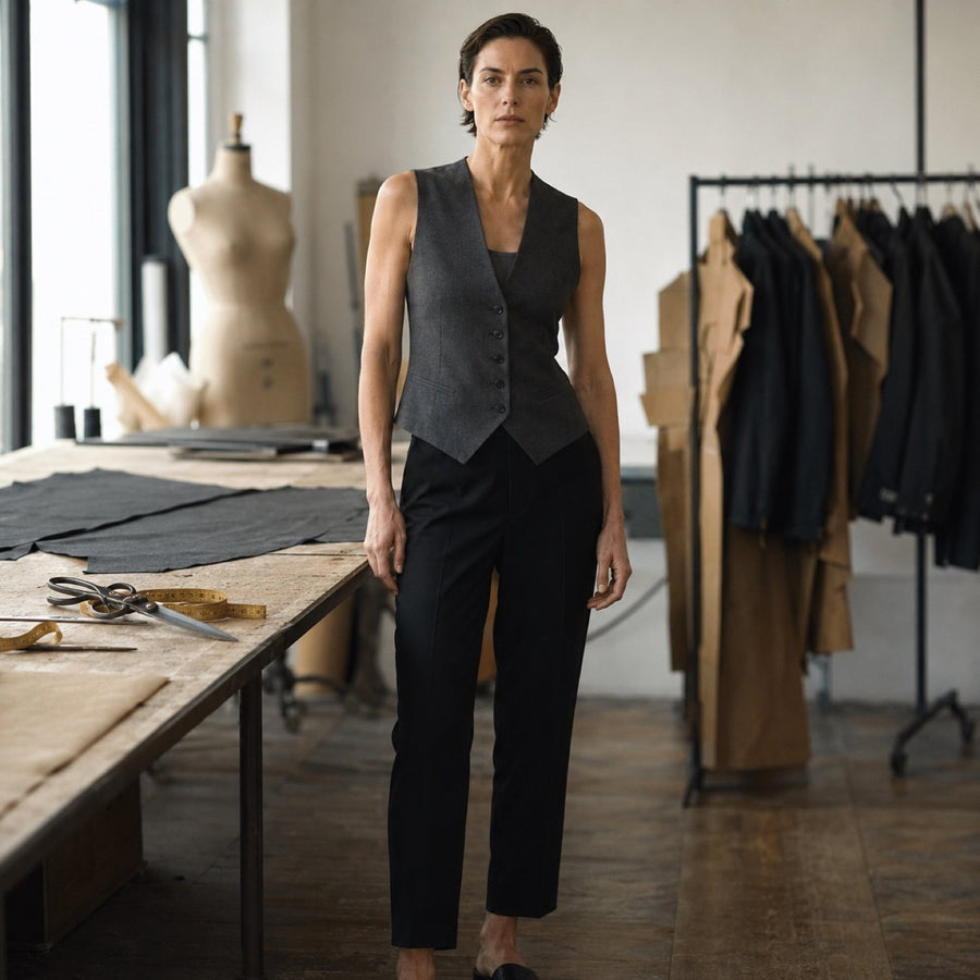 Ashdown single-breasted waistcoat — Waistcoats by CROWN TAILORING. shown worn.