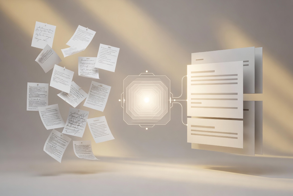 Maburede meeting summary dashboard with structured decisions and action items